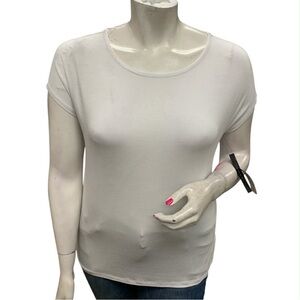 Tahari NWT White Short Sleeve Tee Size Xl